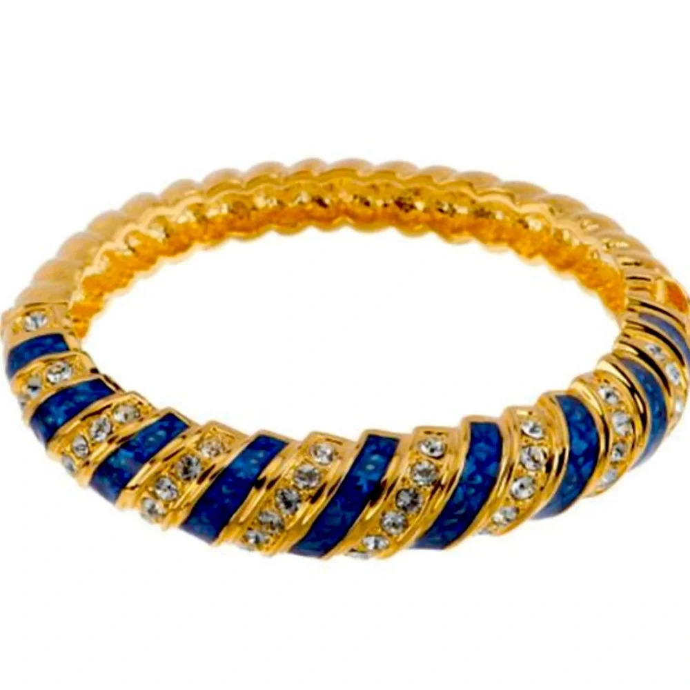 Camrose & Kross JBK Gold and Blue Bangle Bracelet - Picture 1 of 12